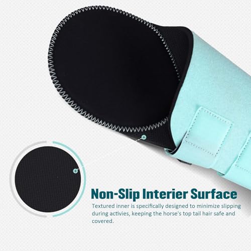 Harrison Howard Adjustable Touch Fasteners Quality Neoprene Versatile Horse Tail Guard Equine Tail Wrap - color: Mint