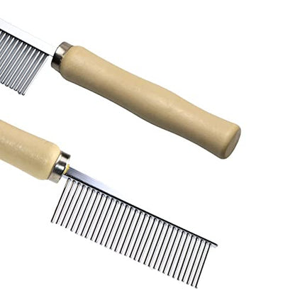 Wooden Handle Grooming Comb for Dogs Cats Pet - color: Pet Comb
