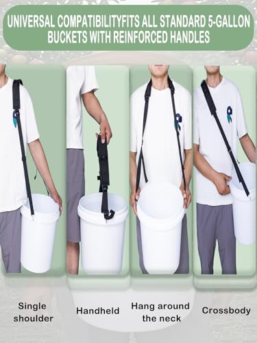 5 Gallon Bucket Shoulder Strap Strap：Heavy-Duty Adjustable Nylon Handle 20l Rope Bucket, Gardening, Camping Car Washing Use for Grips Buckets with Handles