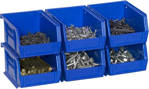 Akro-Mils 30210 AkroBins Plastic Storage Bins, 5"x4"x3", Blue, 24-Pack - color: Blue
