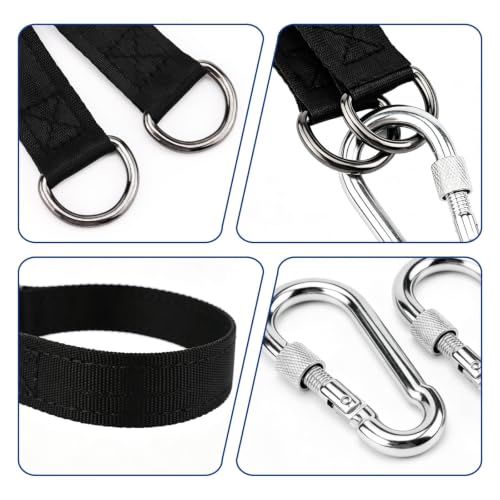 2 PCS Tree Swing Straps Hanging Kit with 2 Carabiners, 29cm / 0.95FT Length Tree Swing Hanging Straps Kit Perfect for Tree Swing Hammocks Punching Bag Gym Bar Chair Seat Outdoor - size: 0.95ft 2PCS