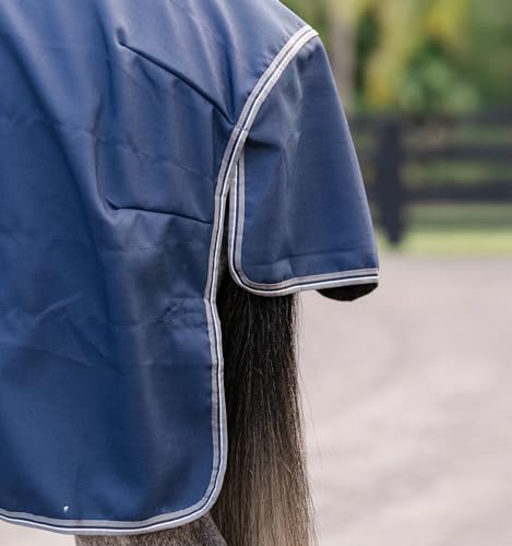 Horseware® Rambo® Optimo Stable Sheet - Navy/Thunderstorm Grey & Silver, 81 inches