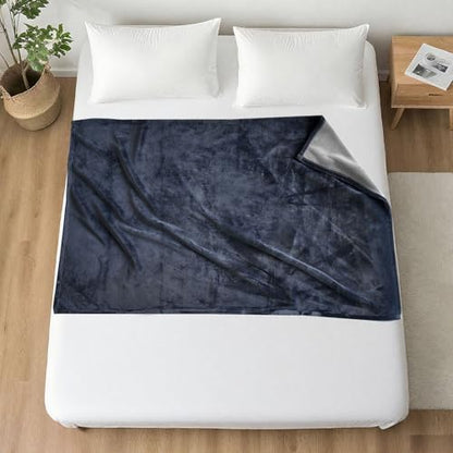 Waterproof Blanket for Bed Sofa, 60"x40" Leakproof, Slate Grey/Cool Grey | Scratch-Resistant Leakproof Pet Throw Blanket Machine Washable Reversible - color: Slate Grey/Cool Grey, size: 60x40 in