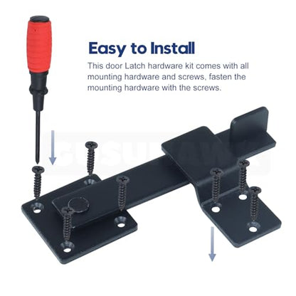 2 Pack Heavy Duty Barn Door Latch, Gate Latch for Wooden Fence