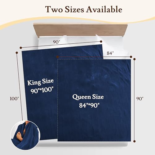 Electric Heated Blanket 84"×90" Queen Size, Fluffy Cozy for Home, Office, Hotel, 4 Heating Levels & 10H Auto-Off, Overheat Protection, Dual Controllers, Fast Heating - Dark Blue - color: 06-dark Blue, size: Queen Size (84"x90")