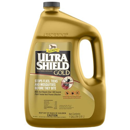 Absorbine UltraShield Gold 128oz Insecticide & Repellent for 100+ Insects, Use on Horses - size: 128 Ounce w/o Sprayer