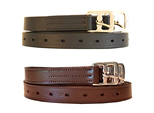 SIE 46”/ 48” / 54” / 56" / 60” English Premium Leather Stirrup Leathers Kids/Adult - color: Black, size: 48"