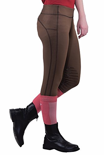 TuffRider Women's Ventilated Schooling Tights - color: Chocolate/Chocolate, size: Large