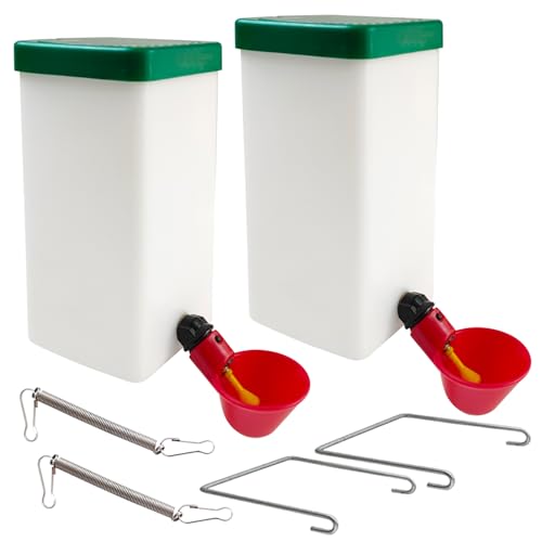 2pcs Automatic Drinker System Chick Water Cups 1L Hanging Automatic Fill Chick Cup Drinker Waterer Used for Cages