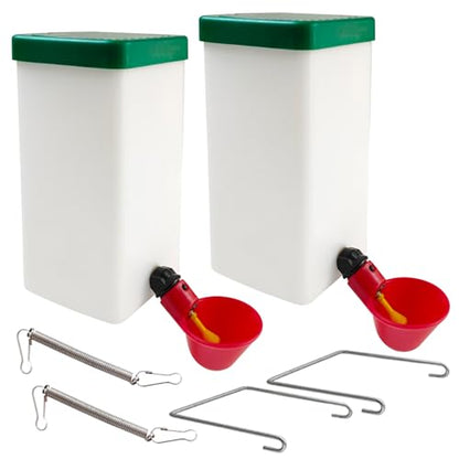 2pcs Automatic Drinker System Chick Water Cups 1L Hanging Automatic Fill Chick Cup Drinker Waterer Used for Cages