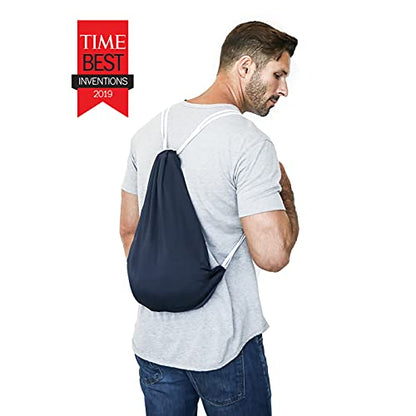Quikflip 2-in-1 Reversible Backpack Hoodie (As Seen on SHARK TANK) Unisex Full-Zip Hero Hoodie Lite - color: Midnight Navy, size: Small