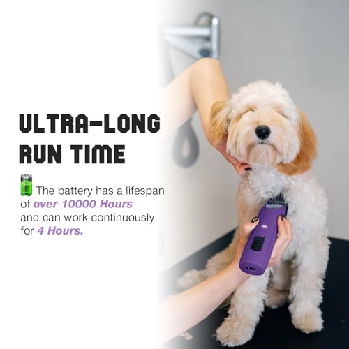 Professional Dog Grooming Clippers 2-Speed Detachable Blade 10# - color: Violet