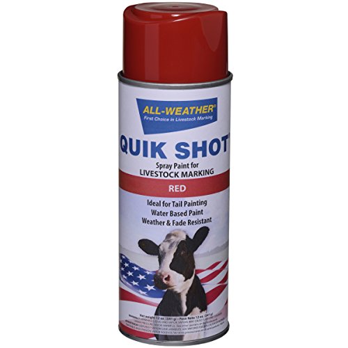 All-Weather 61192 Quik Shot Upright Spray Paint for Livestock Marking, Red - color: Red, style: Upright