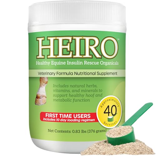 HEIRO Healthy Equine Insulin Rescue Nutritional Supplement for Horses, Natural Herbal Blend with Magnesium & Vitamin E, Supports Normal Metabolic Function & Hoof Comfort (40 Servings) - size: 40 Servings