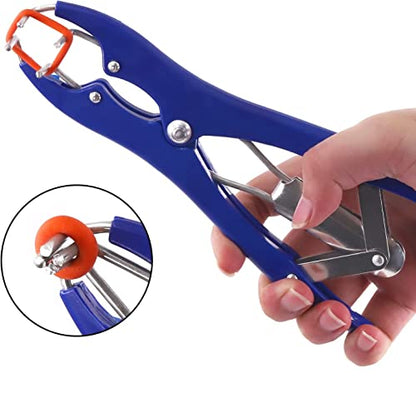 Goat Banding Tools Livestock Bander and Bands Kit with 1pc Expander Plier, 100pcs Rings (Blue Orange and Green)