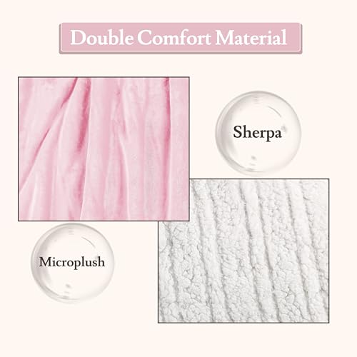 Electric Heated Blanket 50"×60", 4 Heating Levels & 3H Auto-Off | Throw Size Pink, Sherpa & Soft Microplush, Quick Heating, Machine Washable, for Couch, Bed & Office, Parents' Gifts - color: 11-pink, size: Throw Size ( 50"x60" )