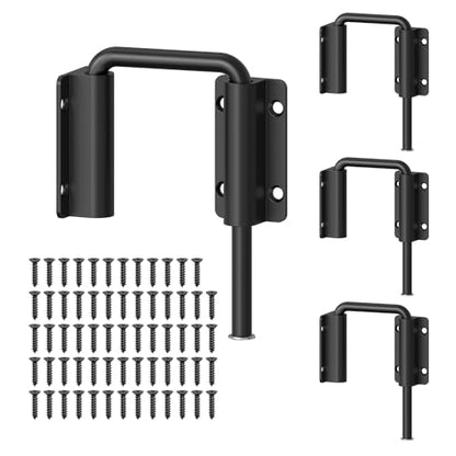 Sliding Door Loop Lock Latch, 2-3/8 Inch Barn Door Lock Black 4PC - color: Black-4 Pcs