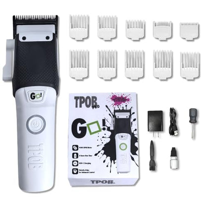 TPOB Professional Barber Hair Clippers (White) - color: White