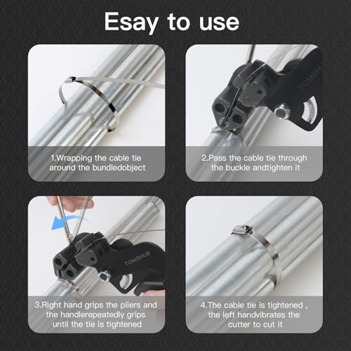 Metal Zip Tie Tool Kit, 100pcs 11.8 Inch Stainless Steel Zip Ties - color: Silver,black