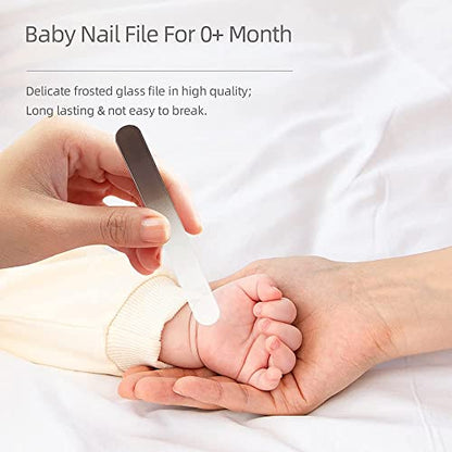 Baby Nail Clippers Set with Cute Case, Infant Fingernail and Toenail File Kit for Newborn Manicure and Pedicure, New Mom Grooming Gift - color: Bronze + Weiß