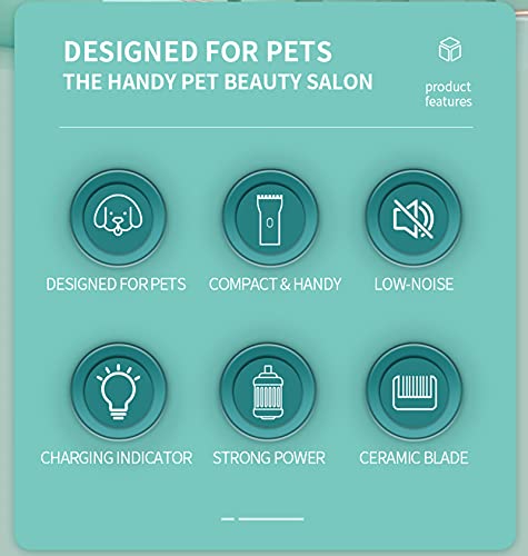 Dog Cat Home Hair Waterproof Clipper Portable Pet Shaver - color: Green