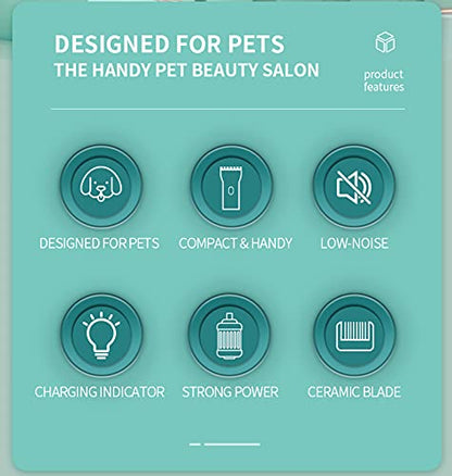 Dog Cat Home Hair Waterproof Clipper Portable Pet Shaver - color: Green