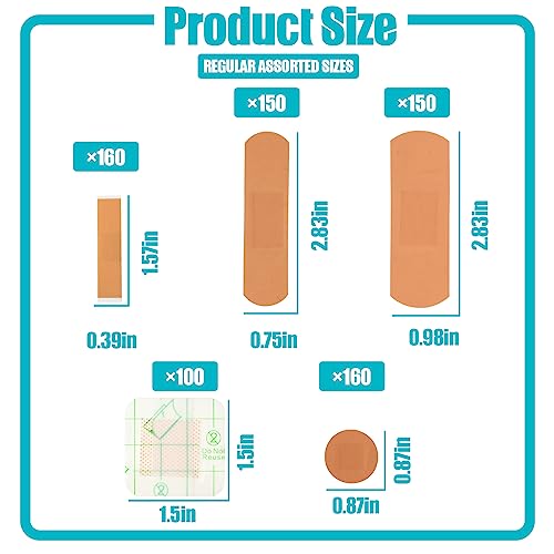 Lounsweer 720 Pcs Assorted Bandage Bulk Waterproof Adhesive Variety Bandage - style: Classic