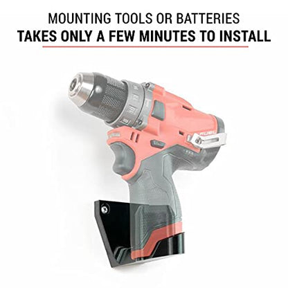 Spartan Mounts Wall Hook for Milwaukee M12 Tools Left - 12 Volt Power Tool Holder, High Strength Low Profile Bracket, Convenient Easy Access Garage Organization - style: Left
