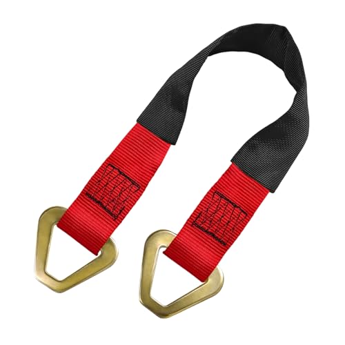 2" × 29" Premium Axle Tie Down Strap with D Rings, Heavy Duty Auto Axle Tow Strap with Protective Sleeve, 6614 Lbs Tire Wheel Tie-Down Straps for Securing Vehicle Transport (Red) - color: Red