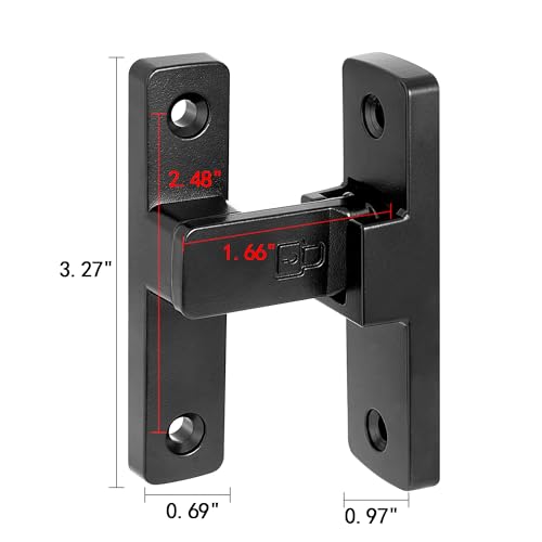 Black 90 Degree Barn Door Lock ，Right Angle Door Lock Latch - color: Black_90 Degree
