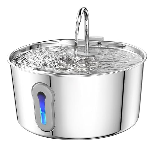 4L/135oz Large Cat Water Fountain Advanced 304 Stainless Steel with Detachable Tank, Easy to Clean, Automatic Pet Fountain Quiet Cats Water Dispenser, Dogs (135oz Large Cat Fountain)