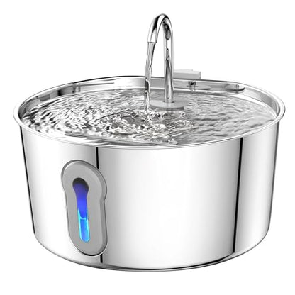 4L/135oz Large Cat Water Fountain Advanced 304 Stainless Steel with Detachable Tank, Easy to Clean, Automatic Pet Fountain Quiet Cats Water Dispenser, Dogs (135oz Large Cat Fountain)