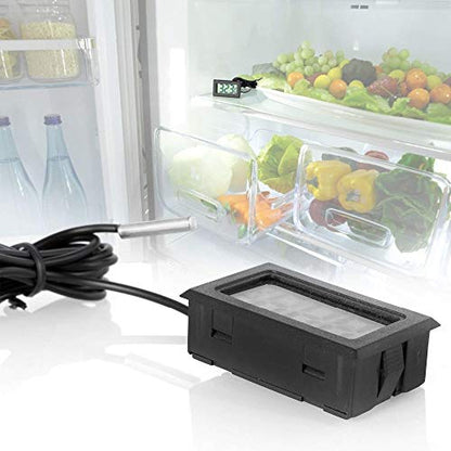 ACEIRMC Black Digital LCD Thermometer Temperature Monitor with External Probe for Fridge Freezer Refrigerator Aquarium -Fahrenheit (10pcs) - color: 10pcs