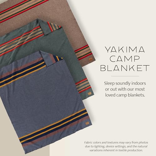 Pendleton Yakima Camp Blanket Full Queen 90" x 90" - Wool Cotton - color: Mineral Umber, size: Queen