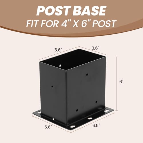 4 x 6 Post Base 4 PCS, (Inner Size 3.6x5.6) Post Brackets