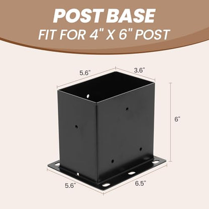 4 x 6 Post Base 4 PCS, (Inner Size 3.6x5.6) Post Brackets