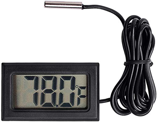 ACEIRMC 3pcs Black Digital LCD Thermometer Temperature Monitor with External Probe for Fridge Freezer Refrigerator Aquarium (Fahrenheit) - color: Fahrenheit