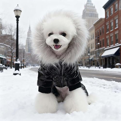 Dog Winter Warm Jacket Coat Pet Cat Hooded Jumpsuit Snowsuit,3XL | Waterproof Dog Winter Parka Coat with Faux Fur Hood;Windproof 4-Legged Warm Puppy Cold Weather Clothes for Small Medium Dogs - size: XXXL(Back17.7inch|Weight18-25LBS)