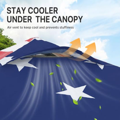 EAGLE PEAK 8x8 Pop Up Canopy Tent Easy Up Canopy Outdoor, American Flag - color: American Flag, size: 8x8