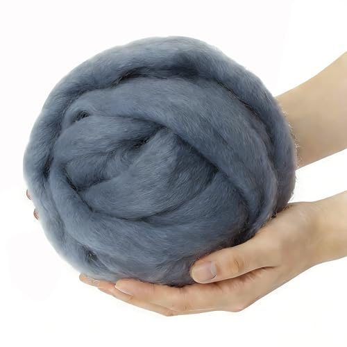 3.4oz Needle Felting Wool Grayish Blue for DIY Needle Craft Enthusiasts - color: Grayish Blue