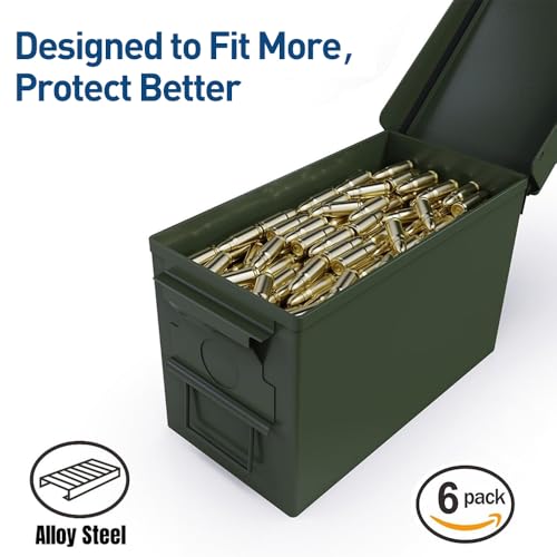 HARDROCK Metal Ammo Can, Ammo Box - color: Blackish green, size: 50cal *6