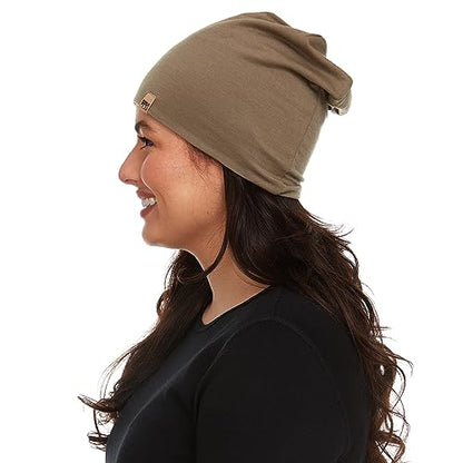 Minus33 Merino Wool Micro Weight Reversible Beanie - color: Tan 499 / Olive Drab