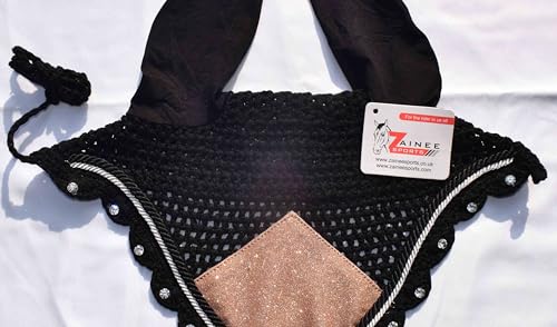 Rose Gold Glitter Grade Saddle Pad Set Matching Ear Bonnet | Equestrian Show Gear | Horse Riding Matchy Set | Dressage or Jumping/Hunter
