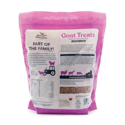 Manna Pro Goat Treats, Licorice Flavor, Nutritious Goat Snacks with Oatmeal, Great-Goat Supplements Alternative, Ideal for Goats, Sheep & Small Livestock, 6 lb (Pack of 2) - size: 6 Pound (Pack of 2)