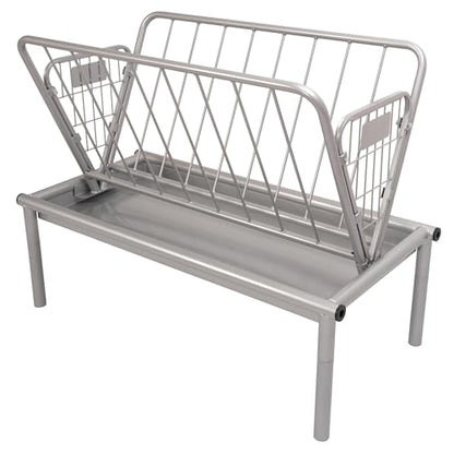 Kojem 4 Ft Long Livestock Feeder, Heavy Duty Steel Livestock 2 in 1 Grain &