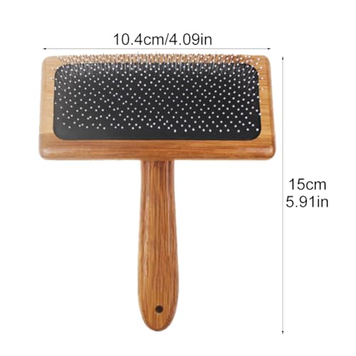 2PCS Dog & Cat brush, Pet Slicker Brush with Bamboo Handle for Large Medium & Short Hair Elegant Grooming Comb for Removing Shedding, Tangles and Dirt