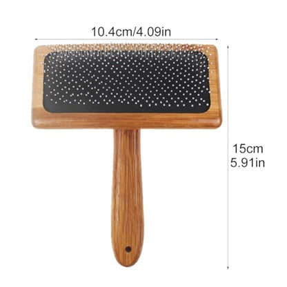 2PCS Dog & Cat brush, Pet Slicker Brush with Bamboo Handle for Large Medium & Short Hair Elegant Grooming Comb for Removing Shedding, Tangles and Dirt