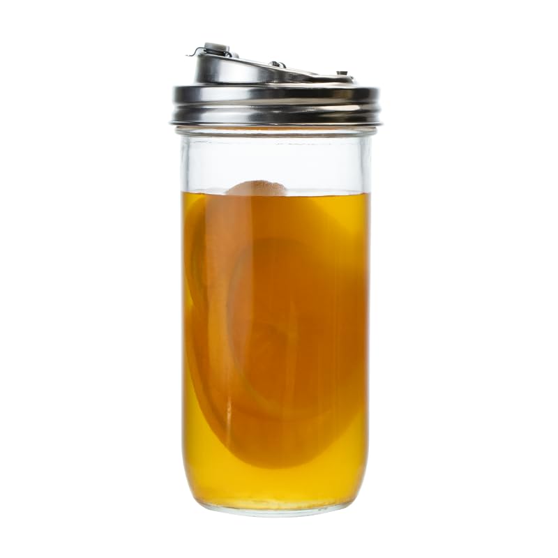 2PCS Mason Jar Drinking Lids,Stainless Steel Wide Mouth Mason Jar Sip Lid Accessories,Anticracking Leak Proof Seal Flip Cap Cover Airtight Accessories for Drink - style: Can