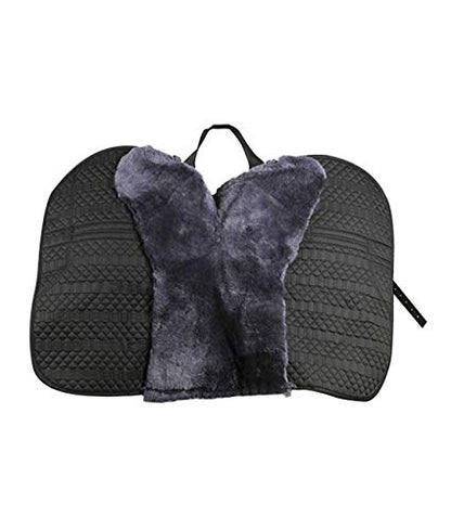 Engel Sheepskin Lined Bareback Pad - Western - color: black charcoal
