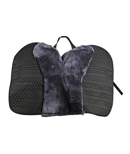 Engel Sheepskin Lined Bareback Pad - Western - color: black charcoal